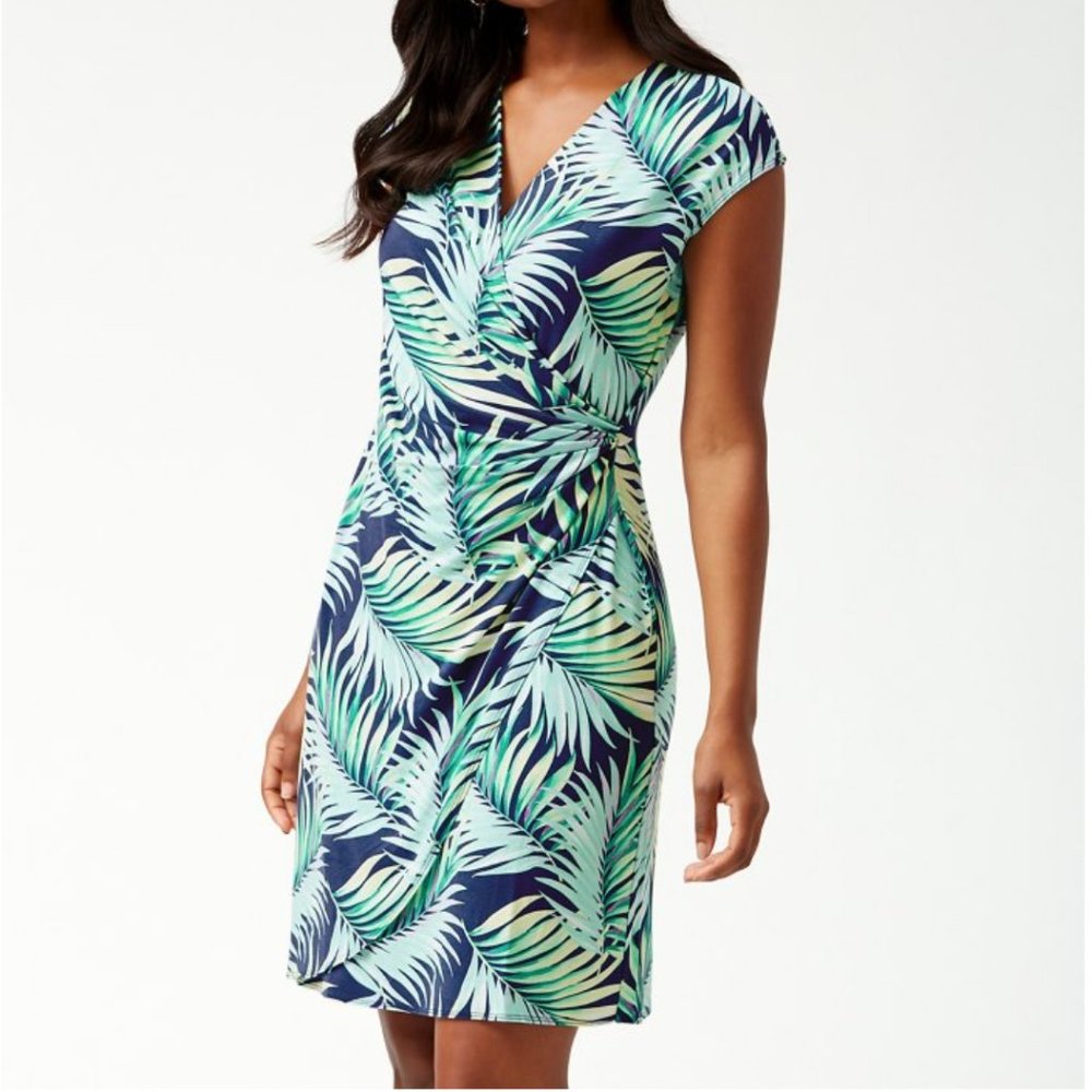 Tommy Bahama Leinani Leaves Tambour Dress Size Small